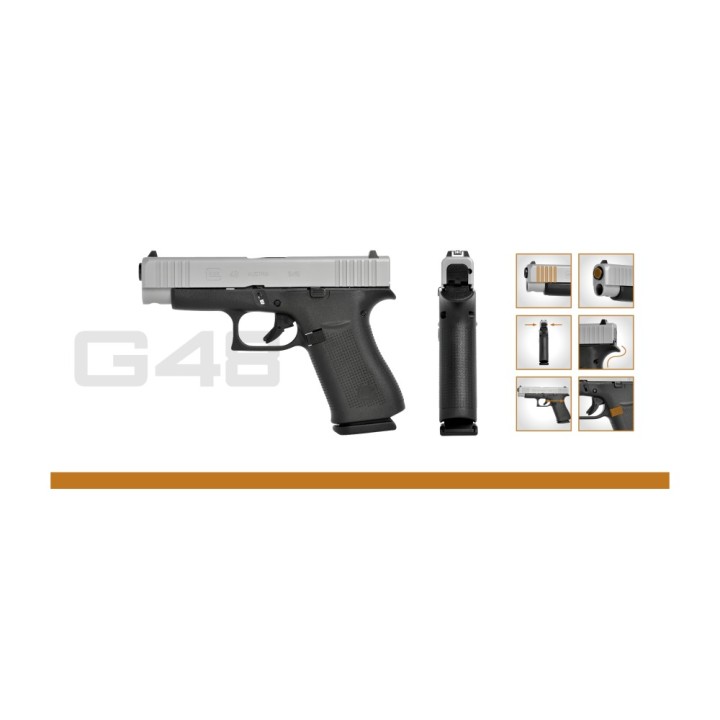 Pistole GLOCK 48 r.9mm Para - stříbrnočerný